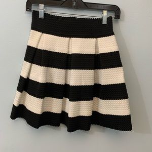 Black and white pleated skirt